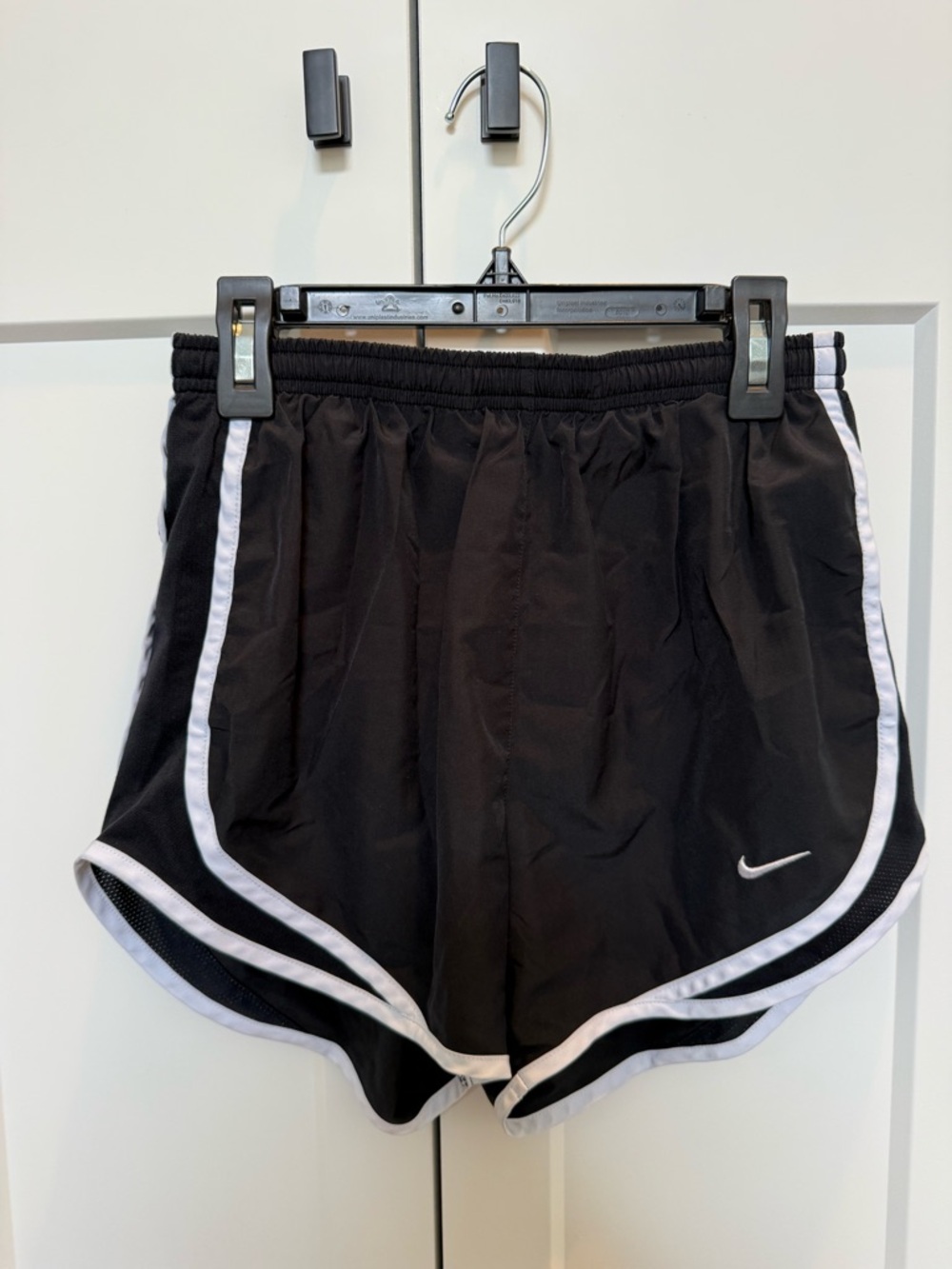 Nike Women's Black Athletic Shorts with White Piping